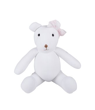 Theophile & Patachou Theophile & Patachou - Beer Patachou wit roze strik oor wit/roze