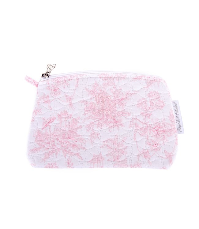 Theophile & Patachou Theophile & Patachou - Platte tas - Gewatteerd Roze geprint