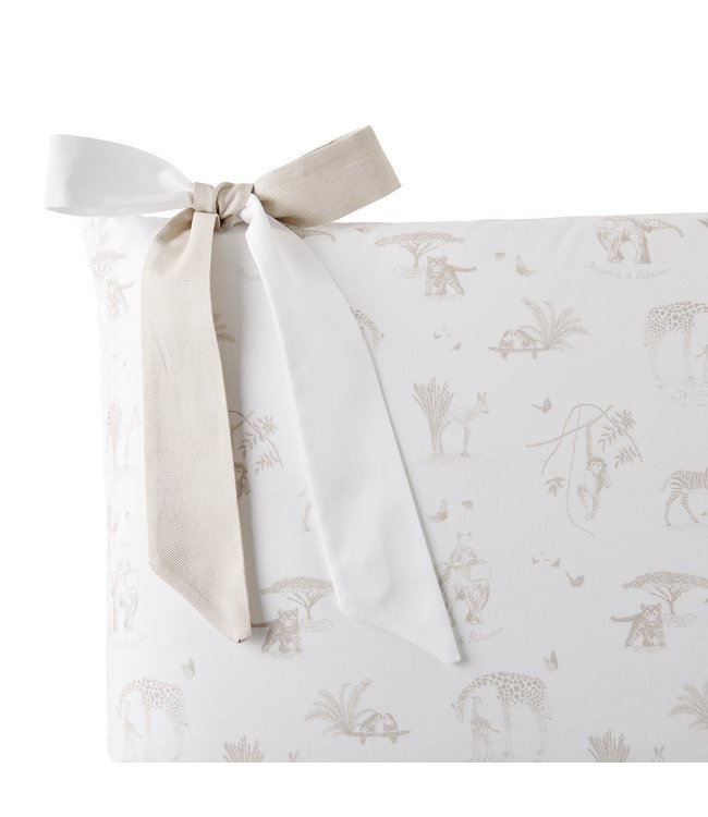 Theophile & Patachou Theophile & Patachou - Bedbeschermer 60cm - Bedrukt (60x60x60cm) H:32cm Camel Safari print