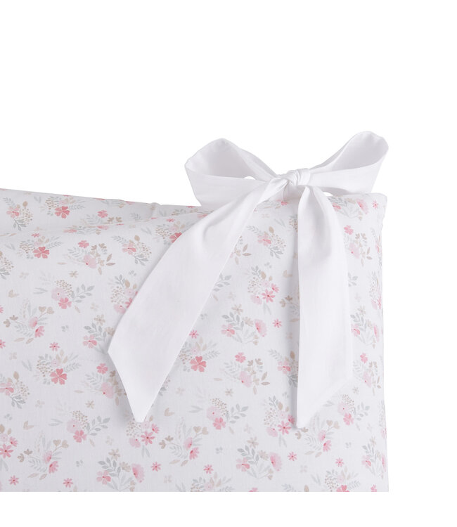 Theophile & Patachou Theophile & Patachou - Bedbeschermer 60cm - Bedrukt (60x60x60cm) H:32cm Roze bloemen