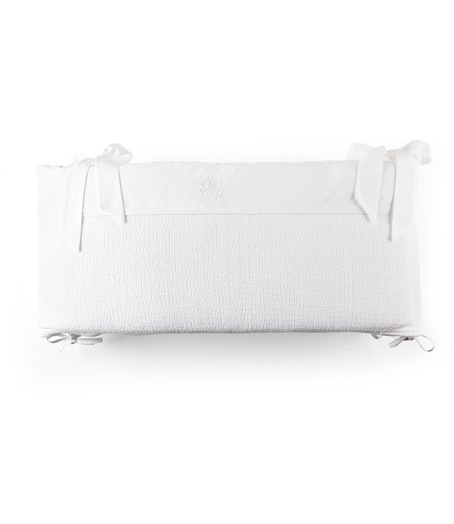 Theophile & Patachou Theophile & Patachou - Bedbeschermer 60cm - Gewafeld (60x60x60cm) H:32cm Wit