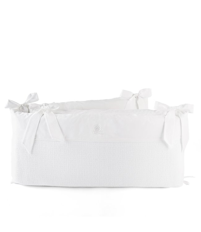 Theophile & Patachou Theophile & Patachou - Bedbeschermer 60cm - Gewafeld (60x60x60cm) H:32cm Wit