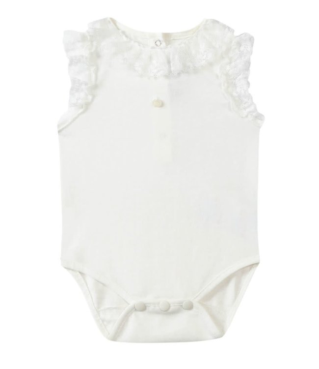 Tartine et Chocolat Tartine Et Chocolat - Bodysuit White Jersey With Lace