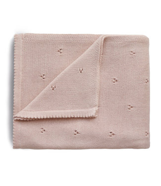 Mushie Mushie - Knitted Pointelle Baby Blanket (Blush)