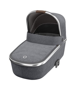 Maxi Cosi Maxi Cosi - Oria Carrycot Luxe Twillic Grey Fr (Chrome Rim, brown leather)