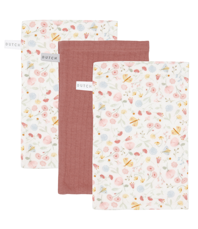 Little Dutch Little Dutch - Washandjes set Pure Pink Blush / Flowers & Butterflies
