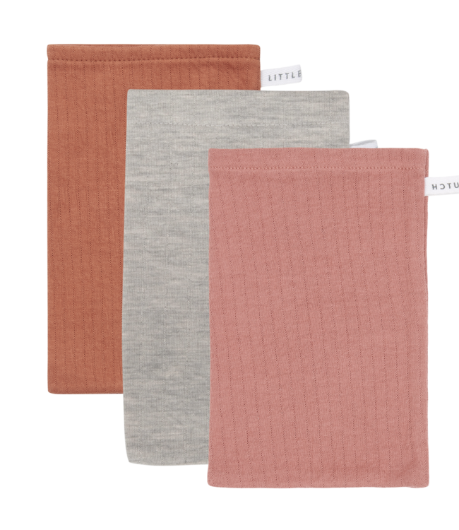 Little Dutch Little Dutch - Washandjes set Pure Rust / Pure Grey / Pure Pink Blush