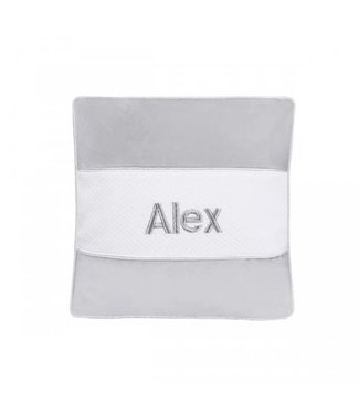 Caramella Caramella - Customized velour grey and silver pillow - size 35x35 cm