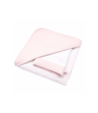 Poetree Kids Poetree Kids - Badcape & washandje - Chevron Light Pink