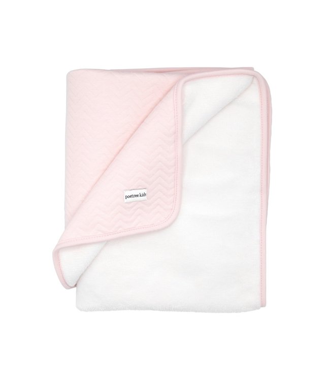 Poetree Kids Poetree Kids - Ledikant deken 100x135cm - Chevron Light Pink