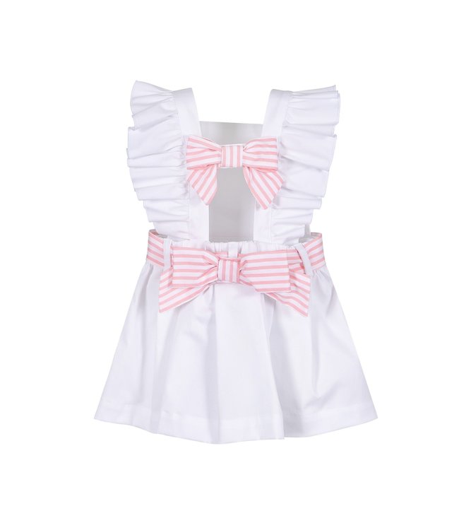 Lapin House Lapin House - Jurk Met 2 Roze Strikken Op Rug - Wit