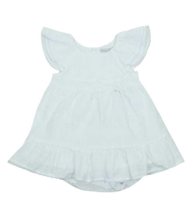 Dr. Kid Dr. Kid - Jurk Wit Met Strik + Bloomer