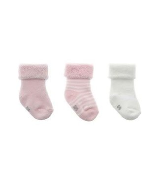 Cambrass Cambrass - Set Van 3 Newborn Sokjes Roze/Wit/Roze gestreept