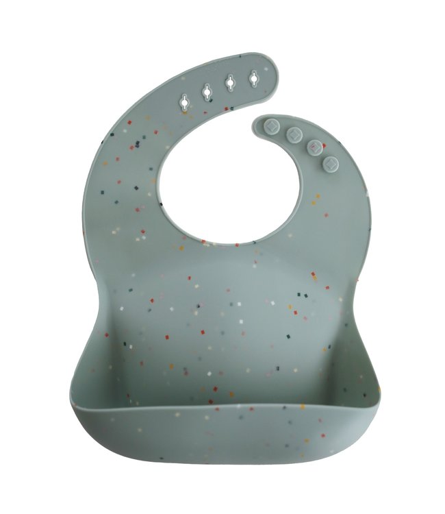 Mushie Mushie - Silicone Bibs - Cambridge Blue  Confetti