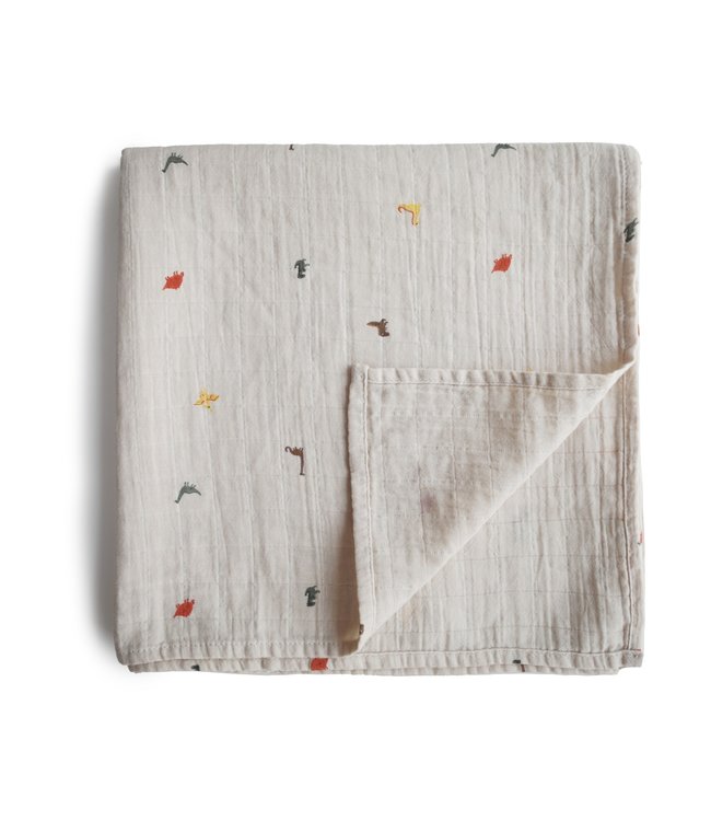 Mushie Mushie - Swaddle - Dino  - 120Cm X 120Cm