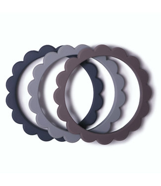 Mushie Mushie - Flower Bracelet(3Pack) Steel/D.Gray/Stone