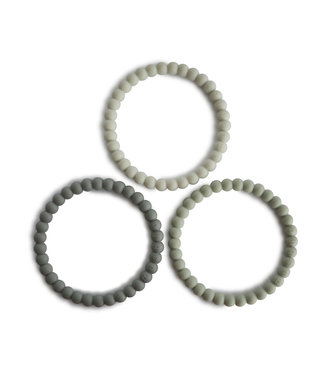 Mushie Mushie - Silicone Bracelet(3Pack)Green Tea/Cool Gray/Sea