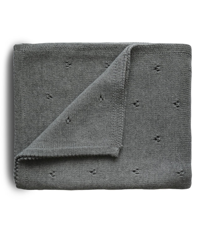 Mushie Mushie - Blanket -  Pointelle Gray Melange
