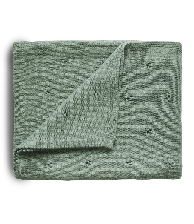 Mushie Mushie - Blanket - Pointelle Sage Melange