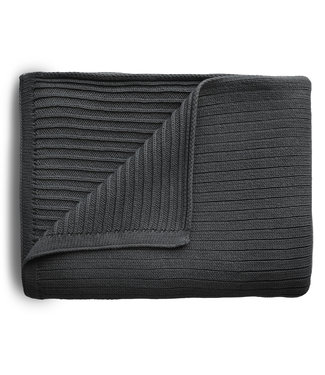 Mushie Mushie - Blanket - Ribbed Dark Gray Melange