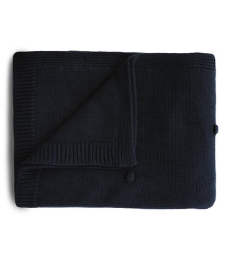 Mushie Mushie - Blanket - Textured Dots Dark Navy