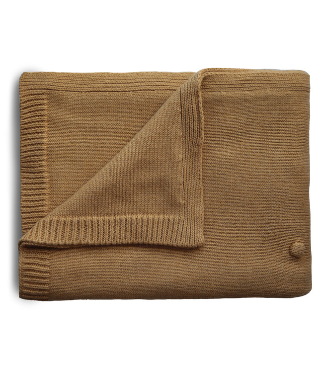 Mushie Mushie - Blanket - Textured Dots Mustard Melange