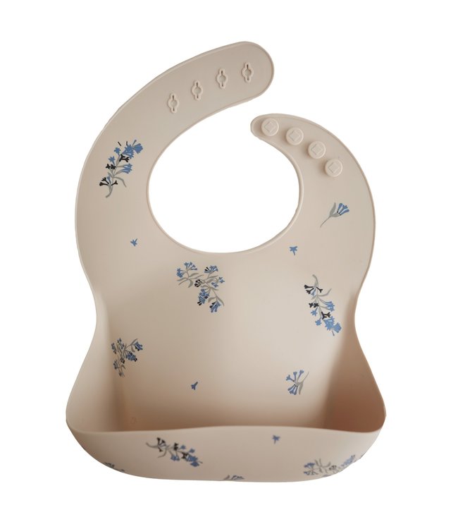 Mushie Mushie - Silicone Bibs - Lilac Flowers