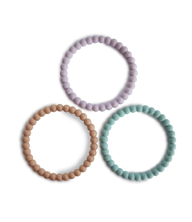 Mushie Mushie - Silicone Bracelet(3Pack)Lilac/Cyan/Soft Peach