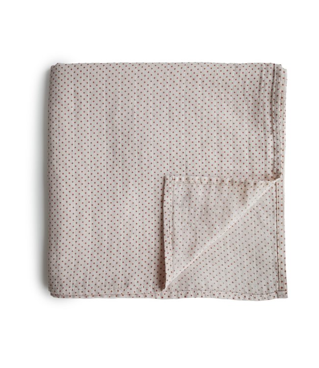 Mushie Mushie - Swaddle - Caramel Polka Dots - 120Cm X 120Cm