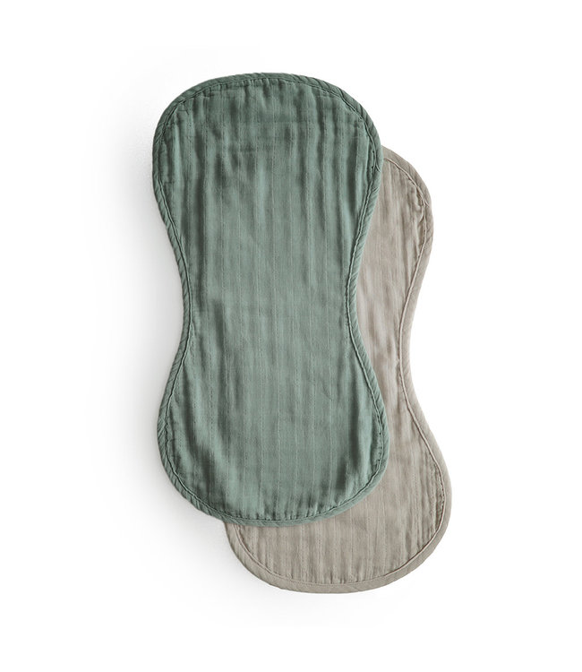 Mushie Mushie -Burp Cloth - Roman Green/Fog