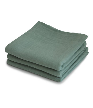 Mushie Mushie - Muslin Cloth 3-Pack -  Roman Green