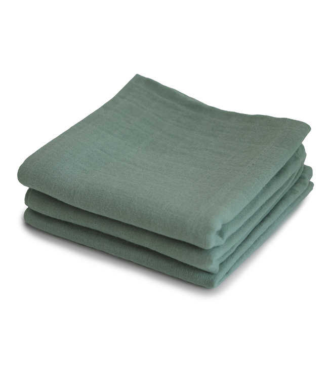 Mushie Mushie - Muslin Cloth 3-Pack -  Roman Green