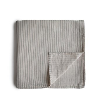 Mushie Mushie - Swaddle - Sage Stripes - 120Cm X 120Cm
