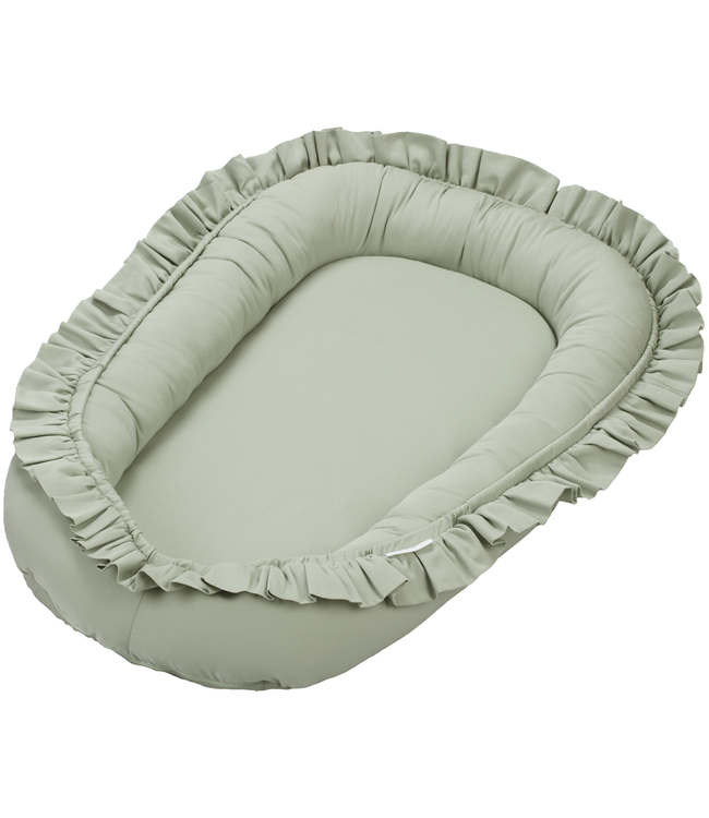 Cotton & Sweets Cotton & Sweets - Baby nest with ruffles Desert green