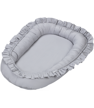 Cotton & Sweets Cotton & Sweets - Baby nest SG with ruffles Grey