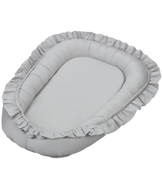 Cotton & Sweets Cotton & Sweets - Baby nest SG with ruffles Light grey