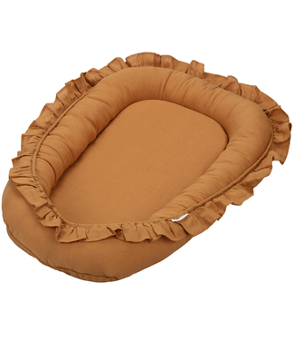 Cotton & Sweets Cotton & Sweets - Baby nest with ruffles Pure Nature Caramel