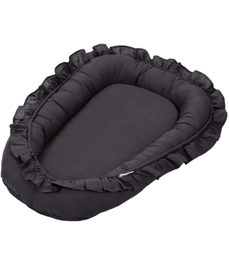 Cotton & Sweets Cotton & Sweets - Baby nest with ruffles Pure Nature Graphit
