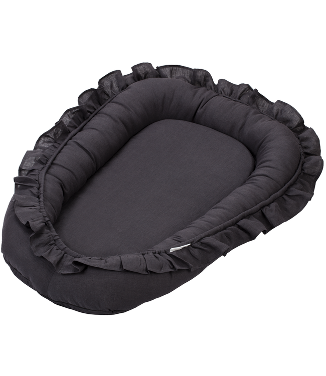 Cotton & Sweets Cotton & Sweets - Baby nest with ruffles Pure Nature Graphit