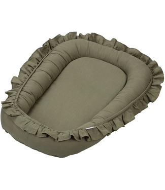 Cotton & Sweets Cotton & Sweets - Baby nest with ruffles Pure Nature Olive