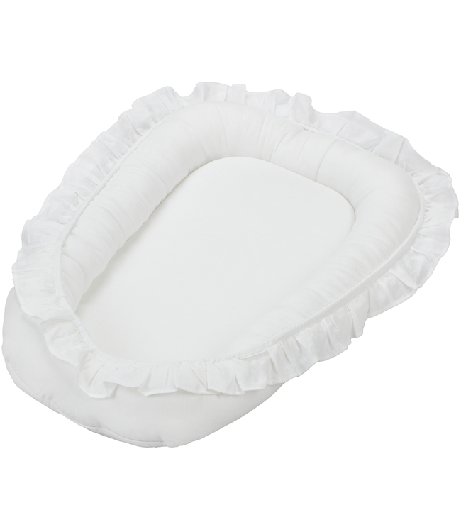 Cotton & Sweets Cotton & Sweets - Baby nest with ruffles Pure Nature White