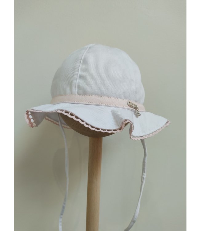 Il trenino Il Trenino - Zonnehoedje Wit Met Roze Strik