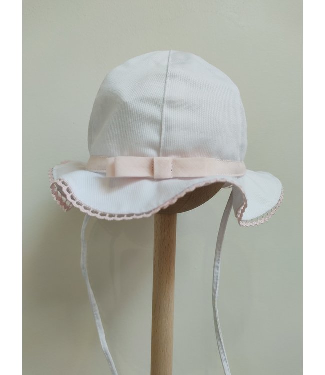 Il trenino Il Trenino - Zonnehoedje Wit Met Roze Strik