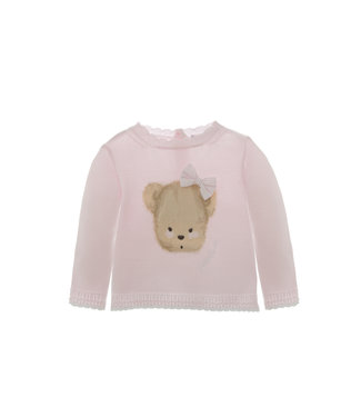 Patachou Patachou - Pink Tricot Sweater - Bear