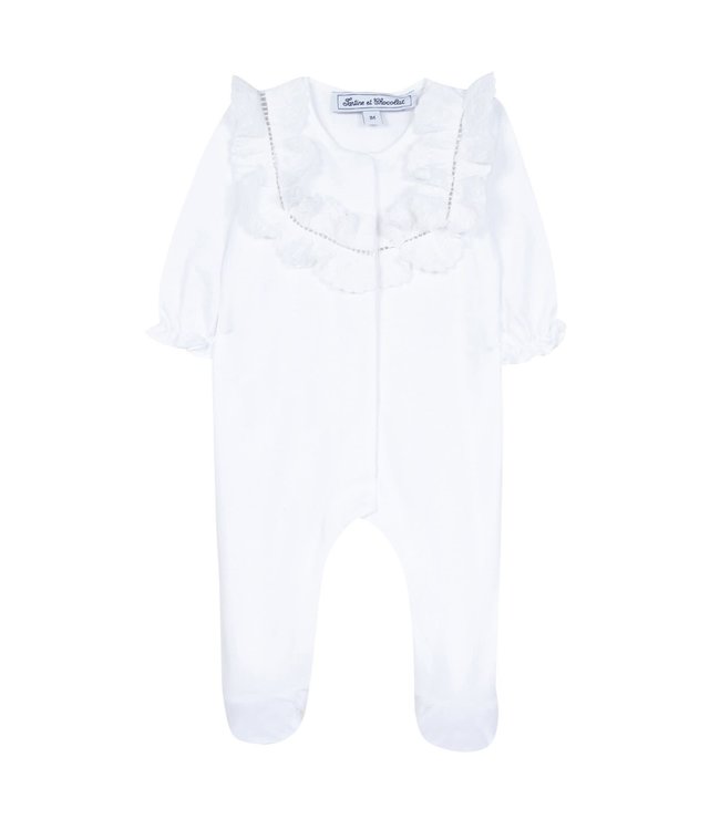 Tartine et Chocolat Tartine Et Chocolat - Babypakje Met Broderie Aan Kraag - Wit