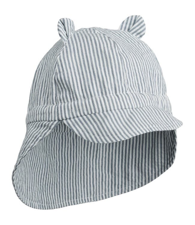 Liewood Liewood - Gorm Summer Hat - Stripe Blue Wave/Creme De La Creme