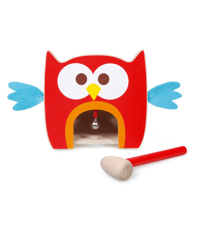 Scratch Scratch - Preschool: TOC TOC UIL Lou 17x17.3x16cm, met 4 gekleurde ballen, een hamer en een belletje, in doos, 12m+