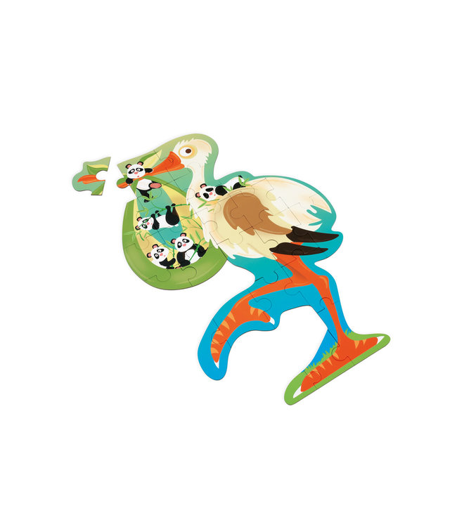 Scratch Scratch - Puzzel 24pcs: CONTOUR PUZZEL/OOIEVAAR 32.9x51.9x0.25cm, in vormendoos 26.6x22.5x6.5cm, 3+