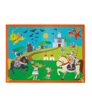 Scratch Scratch - Puzzel 60pcs: RIDDERGEVECHT 60x43.5cm, in doos diam.22xH12cm, 4+