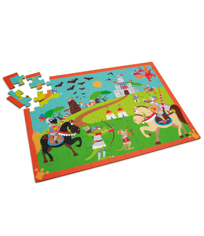 Scratch Scratch - Puzzel 60pcs: RIDDERGEVECHT 60x43.5cm, in doos diam.22xH12cm, 4+